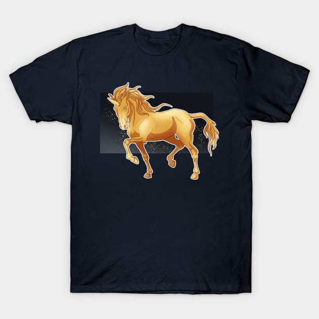 Golden Unicorn T-Shirt by MeOfF